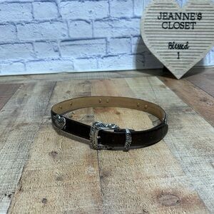 Vintage1996  Brighton Croc Embossed Leather Belt Brown # 42409 5019